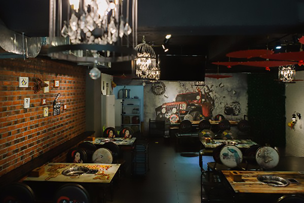 復(fù)古工業(yè)風烤肉店裝修效果圖